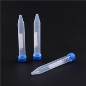 Tibbiy laboratoriya bir marta ishlatiladigan oq PP plastmassa 0,2 0,5 1,5 5 10 50ml santrifüj trubkasi